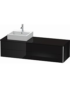 Duravit XSquare Meuble sous lavabo XS4914L4040 160x40x54,8cm, 4 tiroirs, gauche, noir brillant