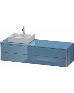 Duravit XSquare Meuble sous lavabo XS4914L4747 160x40x54,8cm, 4 tiroirs, à gauche, Stone Blue très brillant