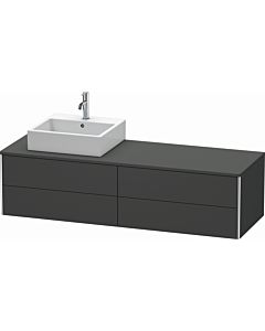 Duravit XSquare Meuble sous lavabo XS4914L4949 160x40x54,8cm, 4 tiroirs, gauche, en graphite mat
