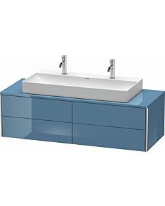 Duravit XSquare Meuble sous lavabo XS4915M4747 140x40x54,8cm, 4 tiroirs, Stone Blue très brillant