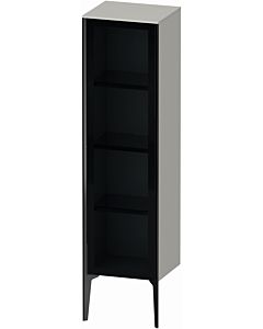 Duravit high cabinet XV1367LB207 40x36x133cm, glass door, black matt, door on the left, concrete gray matt
