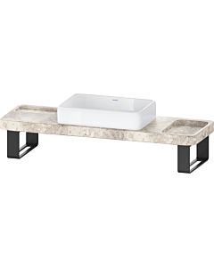Duravit Qatego washbasin console set D4800800 140x45x90cm, with console, console support, polished gray travertine