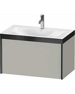 Duravit XViu vanity unit XV4610OB207P 80x48cm, 2000 pull-out, 2000 tap hole, matt black, Rahmen P, matt concrete gray
