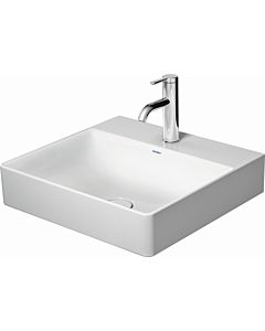 Duravit DuraSquare furniture washbasin 2353500040 50 x 47 cm, without overflow, with tap platform, 2 tap holes, white