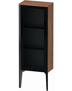 Duravit high cabinet XV1360LB279 40x24x89cm, glass door, matt black, door on the left, natural walnut