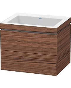 L-Cube Duravit vasque LC6926N2121 60 x 48 cm, sans trou pour robinet, noyer foncé, 2 tiroirs