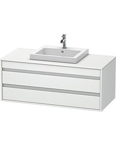 Duravit Ketho vanity unit KT675601818 120 x 55 cm, matt white, for central built-in washbasin, 2 drawers