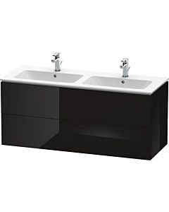Duravit L-Cube vanity unit LC625804040 black high gloss, 129x55x48.1cm, 2 drawers