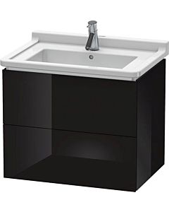 Duravit L-Cube vanity unit LC626404040 67 x 46.9 cm, black high gloss, 2 drawers, wall-hung