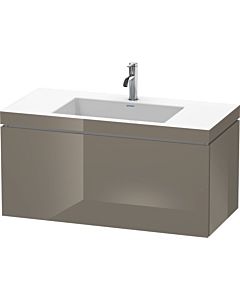 Duravit L-Cube vanity unit LC6918O8989 100 x 48 cm, 2000 tap hole, flannel gray high gloss, 2000 pull-out
