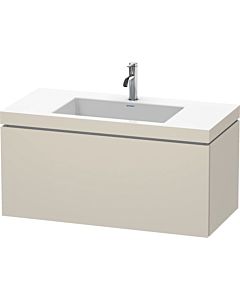 Duravit L-Cube vanity unit LC6918O9191 100 x 48 cm, 2000 tap hole, matt taupe, 2000 pull-out
