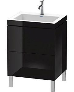 Duravit L-Cube vanity unit LC6936O4040 60 x48 cm, 2000 tap hole, black high gloss, 2 pull-outs, floor-standing