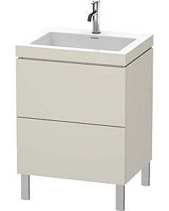 Duravit L-Cube vanity unit LC6936O9191 60 x48 cm, 2000 tap hole, matt taupe, 2 pull-outs, floor-standing