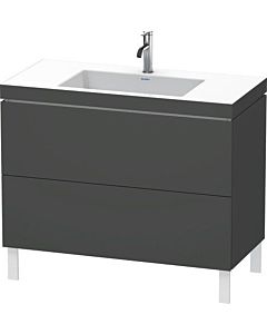 Duravit L-Cube vanity unit LC6938O4949 100 x 48 cm, 2000 tap hole, graphite matt, 2 pull-outs, floor-standing