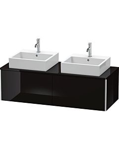Duravit XSquare Meuble sous lavabo XS4906B4040 140x40x58,4cm, 2 tiroirs, double face, noir brillant