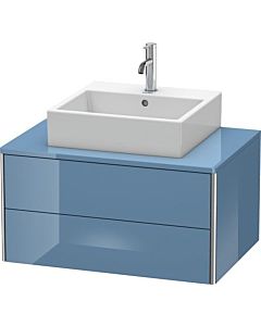 Duravit XSquare Meuble sous lavabo XS491004747 80x40x54,8cm, 2 tiroirs, Stone Blue très brillant