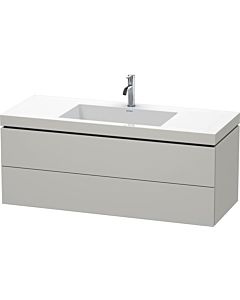 Duravit L-Cube vanity unit LC6929O0707 120 x 48 cm, 2000 tap hole, concrete gray matt, 2 drawers