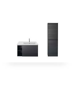 Duravit D-Neo vanity unit DE425701616 78.4 x 45.2 cm, black oak, wall- 2000 , match1 pull-out, shelf element on the side