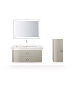 Duravit White Tulip half-height cabinet WT1323LH3H3 40 x 24 cm, Taupe high gloss, 2000 door on the left with handle, 2 glass shelves