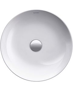 Duravit vasque à poser Cape Cod 23284300001 d= 43cm, sans trou pour robinetterie, trop-plein, plateforme pour trou pour robinetterie, blanc WonderGliss
