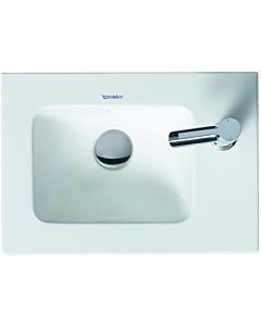 Duravit Me by Starck Möbel-Handwaschbecken 0723433200 43 x 30 cm, mit Hahnloch, mit Überlauf, mit Hahnlochbank, weiß seidenmatt
