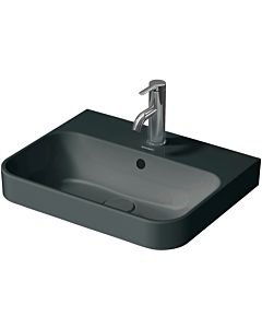 Duravit Happy D.2 washbasin 23605013001 50 x 40 cm, ground, 2000 tap hole, with overflow, tap platform, anthracite matt WonderGliss