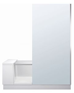 Duravit Shower + Bath baignoire 700454000100000 170 x 75 x 210,5 cm, verre miroir, niche, verre à gauche, porte encastrée, blanc