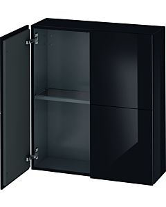 Duravit L-Cube armoire moyenne haute LC116704040 70x24,3x80cm, 2 portes, noir brillant