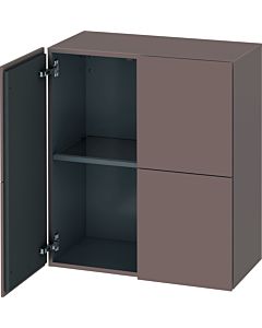 Duravit L-Cube Halbhochschrank LC117704343 Basalt Matt, 70 x 80 x 36,3 cm, 2 Türen