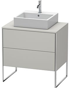 Duravit XSquare Waschtisch-Unterschrank XS492000707 80 x 54,8 cm, Betongrau matt, für Konsole, 2 Auszüge, stehend