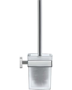 Duravit WC-Bürstengarnitur Karree 0099571000 für Wandmontage, Glas matt, Halter chrom