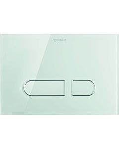 Duravit DuraSystem flush plate WD5002012000 22.98 x 15.7 cm, white glass, for WC