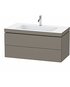 Duravit L-Cube vanity unit LC6928O9090 100 x 48 cm, 2000 tap hole, flannel gray silk matt, 2 drawers