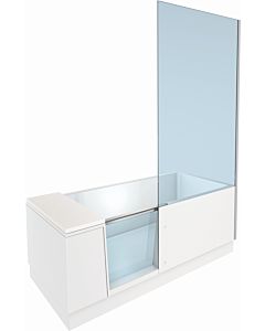 Duravit Shower + Bath bathtub 700455000000000 170 x 75 x 21.05 cm, clear glass, niche, glass on the right, fitted door, white