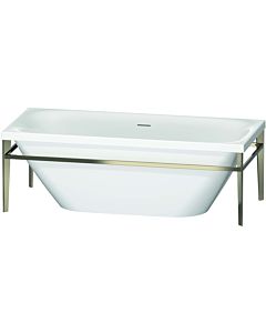 Duravit XViu rectangular bathtub 700443000B10000 180 x 80 x 46 cm, free-standing, white, matt champagne metal frame