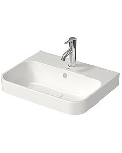 Duravit Happy D.2 lavabo 23605061601 50x40cm, sol, sans trou de coulée, avec trop - plein, de robinetterie, blanc / anthracite mat Wondergliss