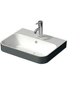 Duravit Happy D.2 lavabo 23605061001 50 x 40 cm, sol, 2000 trou de coulée, avec trop - plein, de robinetterie, blanc / anthracite mat WonderGliss