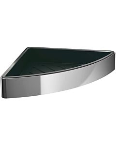 Emco Loft panier éponge d&#39;angle 054500503 chromé /noir, largeur 179mm, avec insert en plastique