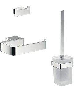 Emco Loft WC 059800102 chrome, paper holder without lid, brush set and double hook