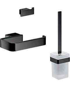 Emco Loft WC set 059813300 black, paper holder without lid, brush set and double hook