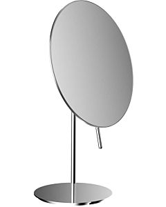 Emco Pure miroir de rasage/maquillage 109400112 Ø 202 mm, triple, sans bordure, avec poignée, miroir sur pied, chromé