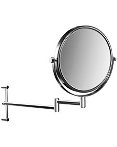 Emco Pure miroir de rasage/maquillage 109400115 Ø 201 mm, grossissement 3x, rond, à deux bras, réglable en hauteur, chromé