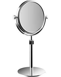 Emco Pure shaving/make-up mirror 109400117 Ø 153 mm, triple, round, height-adjustable, standing mirror, chrome