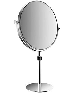 Emco Pure miroir de rasage/maquillage 109400120 Ø 229 mm, triple, rond, réglable en hauteur, miroir sur pied, chromé