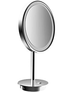 Emco Pure LED shaving / cosmetic mirror 109406009 Ø 203 mm, round, 3x magnification, free-standing model, chrome