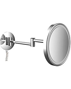 Emco Pure LED shaving/beauty mirror 109406013 Ø 203 mm, round, magnification 3x, 2 arms, chrome