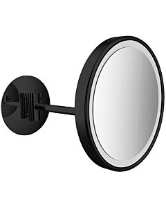 Emco Pure LED shaving/beauty mirror 109413308 Ø 203 mm, round, magnification 3x, direct connection, black