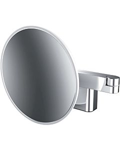 Miroir de rasage / cosmétique LED EMCO evo chromé , grossissement chromé , Ø 209 mm, 2 bras, rond