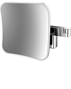 miroir de rasage / maquillage à LED Emco evo 109508050 chromé , grossissement chromé , 209 mm, 2 bras, carré, système d&#39;éclairage
