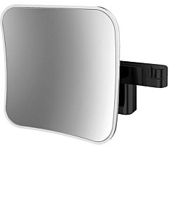 Emco evo LED shaving / cosmetic mirror 109513352 black, 5x magnification, 209 mm, 2-armed, square, lightsystem